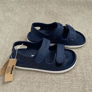 Native Chase Sandals. Regatta blue/White. J2 size. Kids